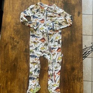 Bums & Roses Bamboo Dinosaur Footie Zippy Pajamas
